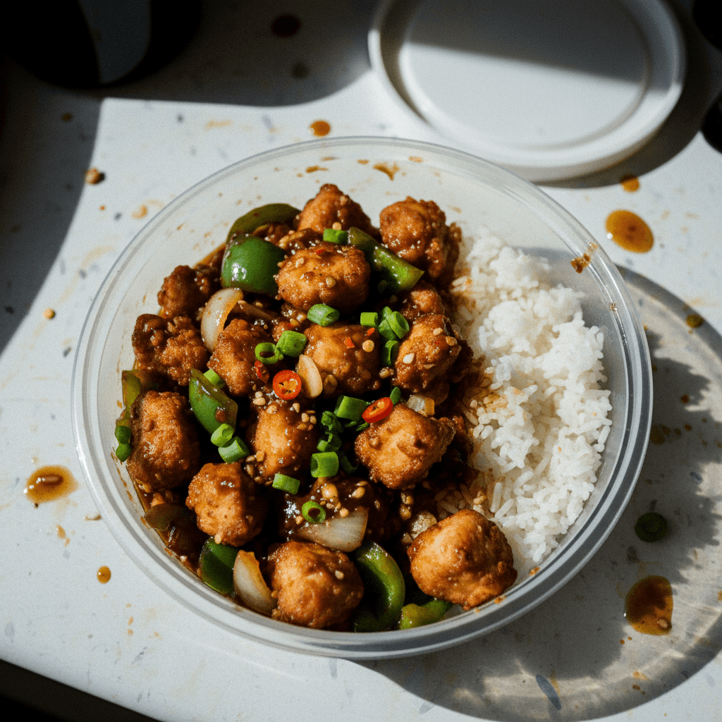 Low Cal Crispy Chicken in Black Bean Sauce