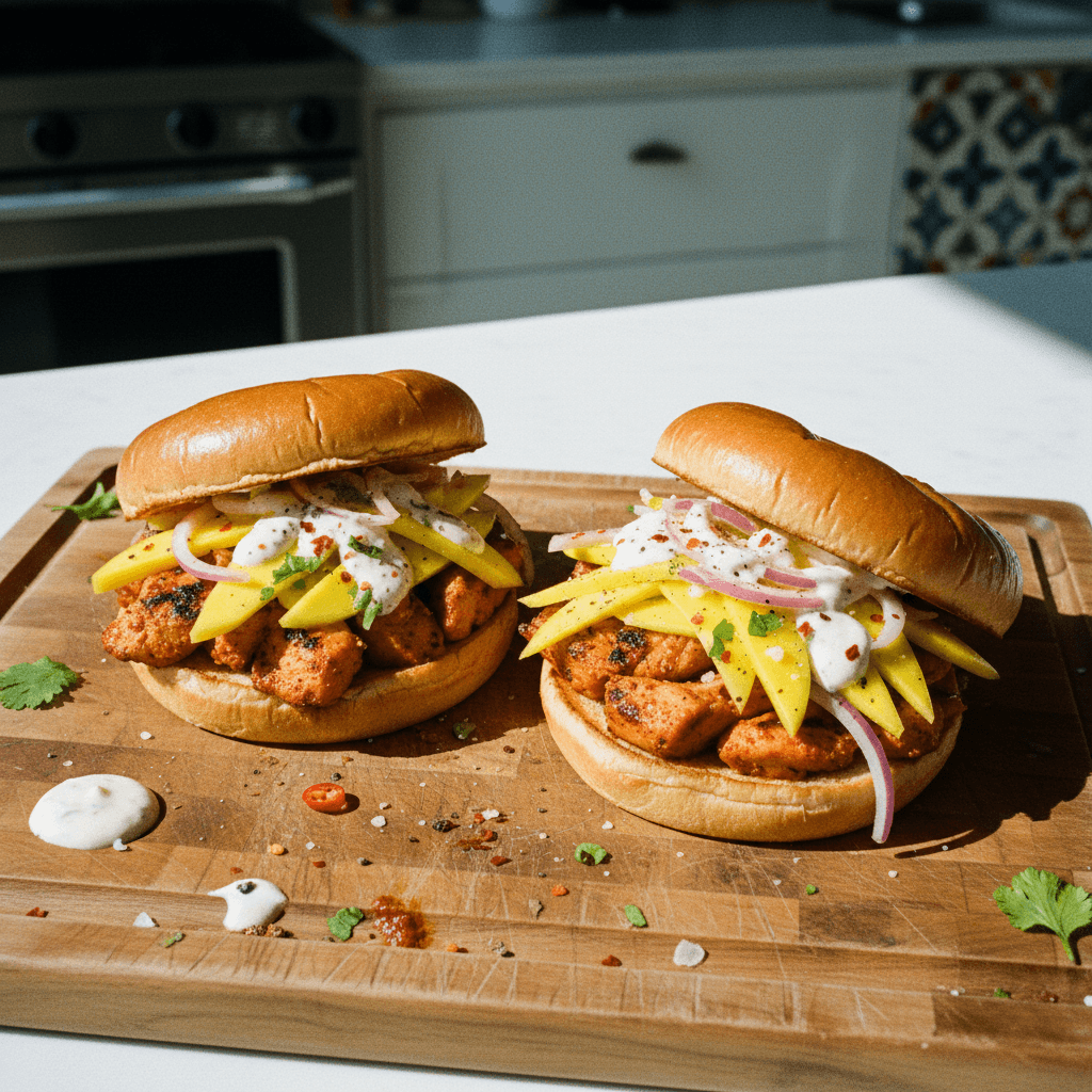 Harissa Chicken Mango Sandwich