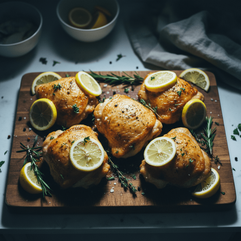 Lemon Herb Roasted Chicken Thighs