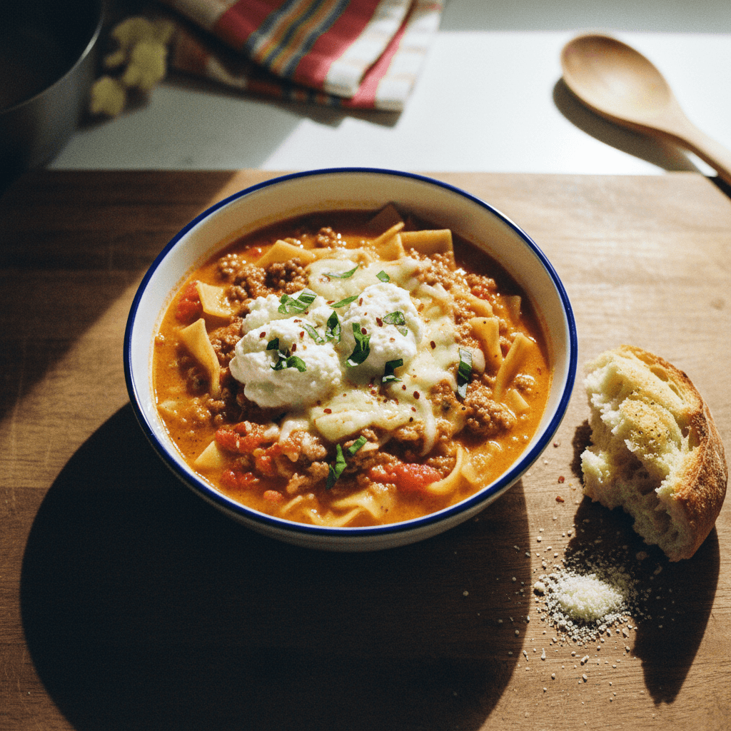 Dump and Go Creamy Lasagna Soup