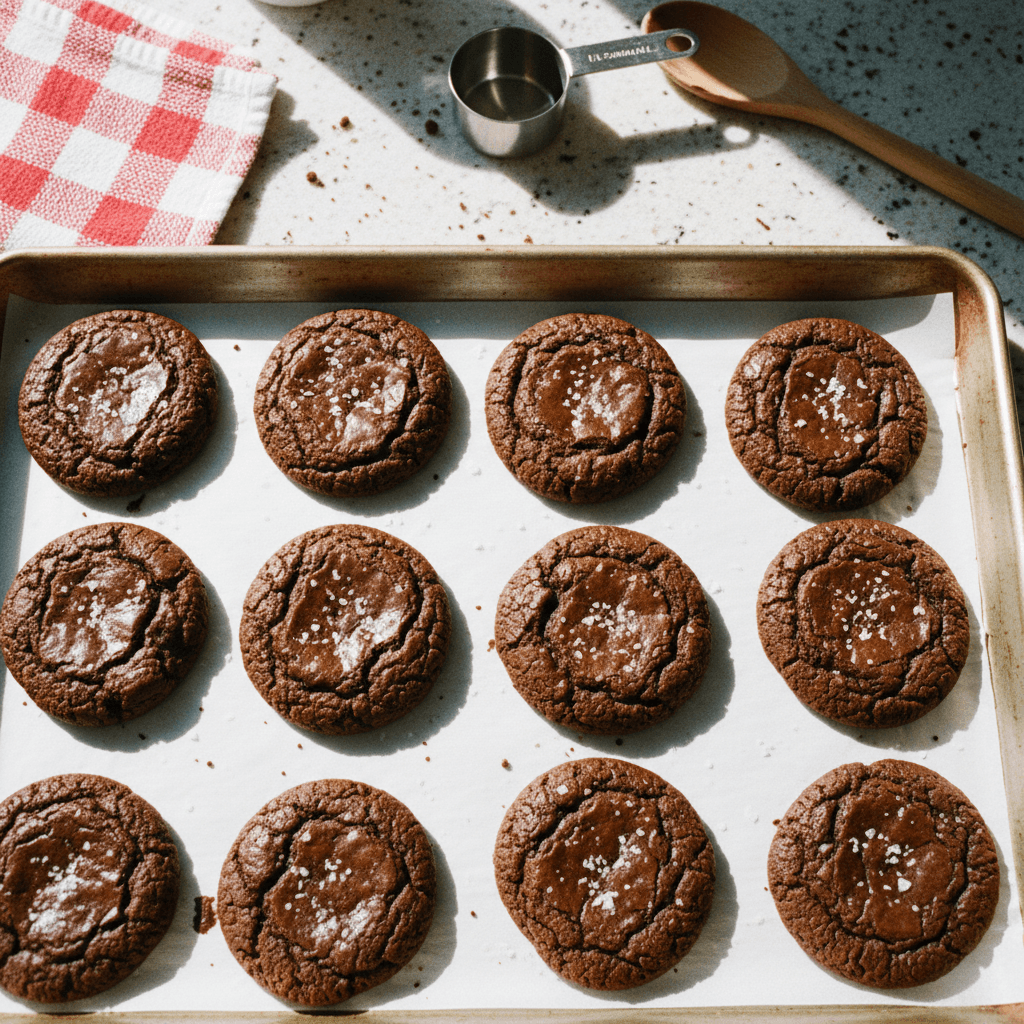 Chewy Crinkle Top Brownie Cookies