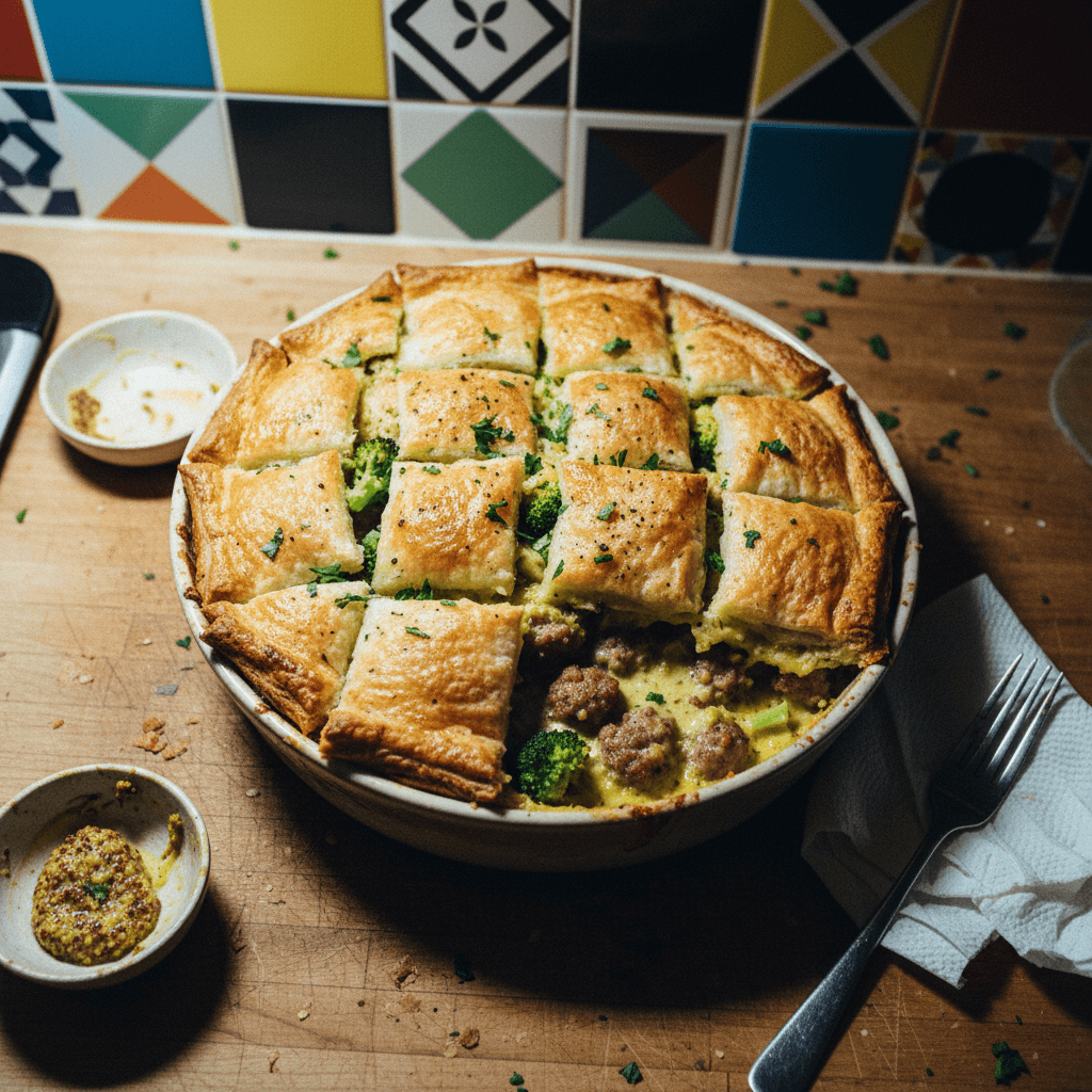 Creamy Sausage & Broccoli Pie
