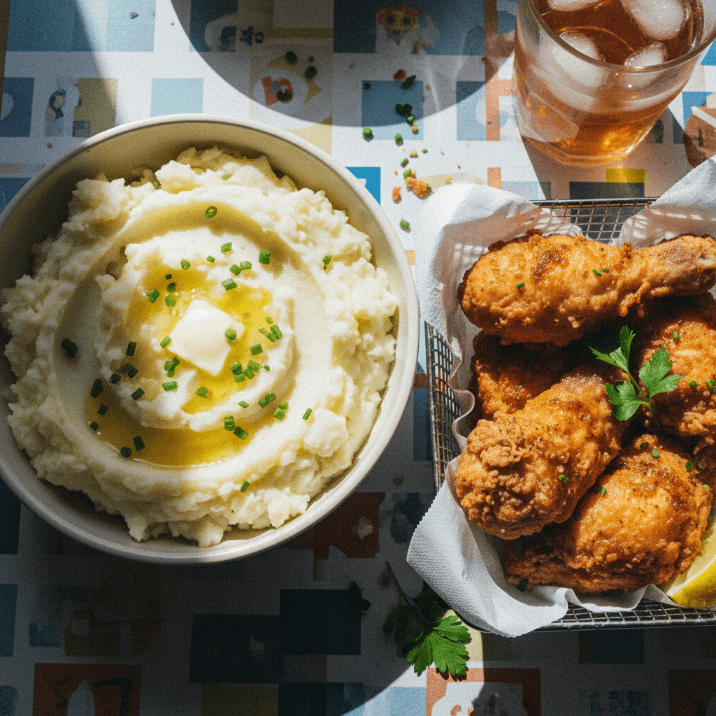 Homestyle Fried Chicken and Mashed Potatoes