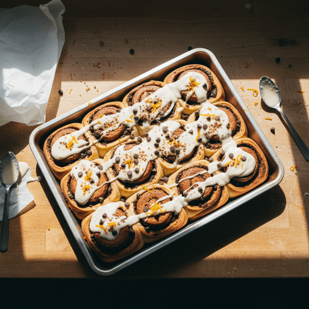 Cinnamon and Malt Chocolate Rolls