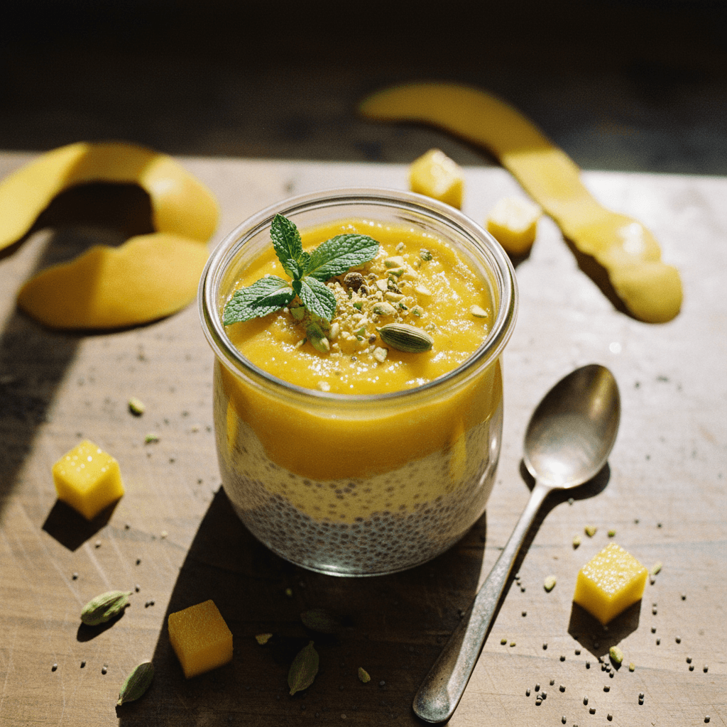 Mango-Chia Pudding with Cardamom