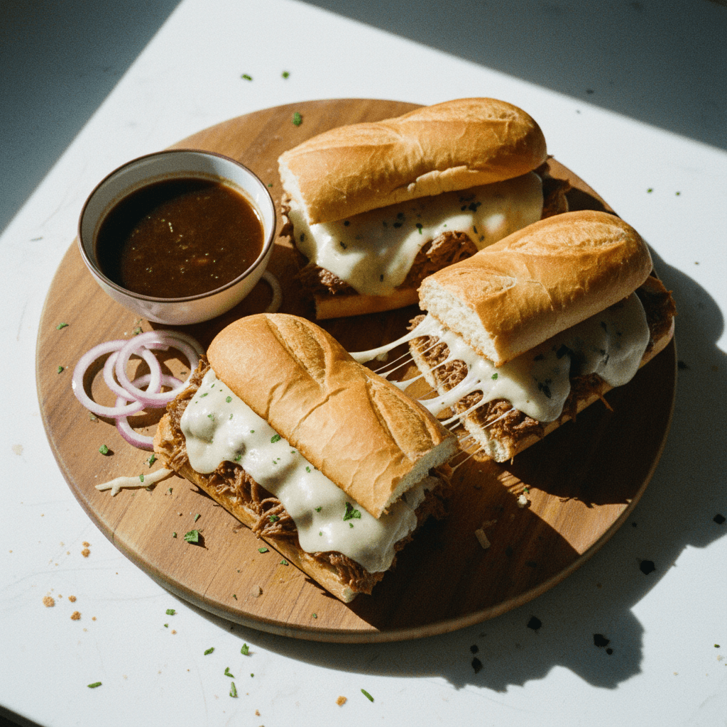 Crockpot French Dip Sandwiches