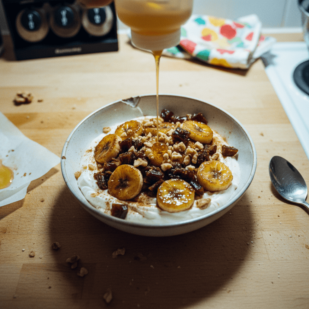 Caramelized Banana & Butter Date Yogurt Bowl