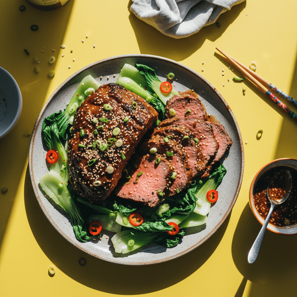 Asian-Inspired Roast Beef with Sesame Glaze