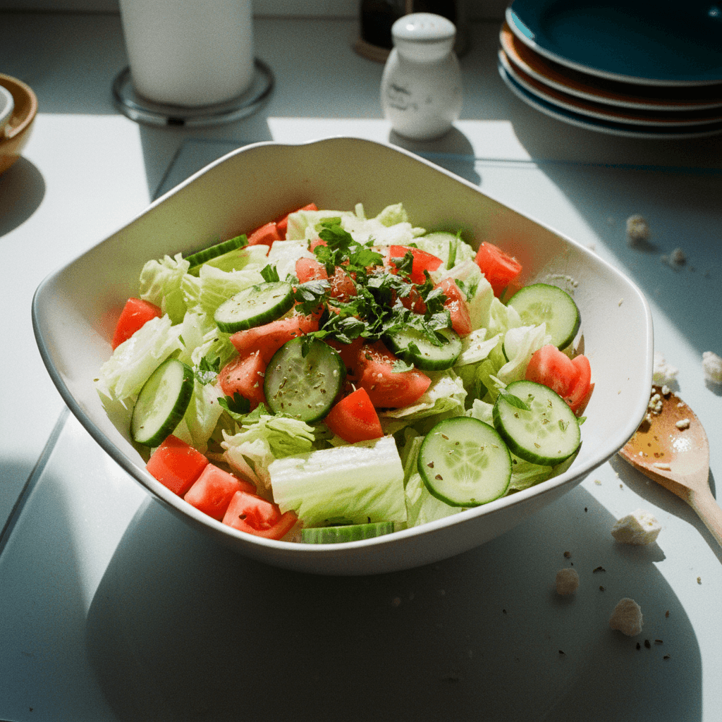 Classic Iceberg, Tomato, and Cucumber Salad