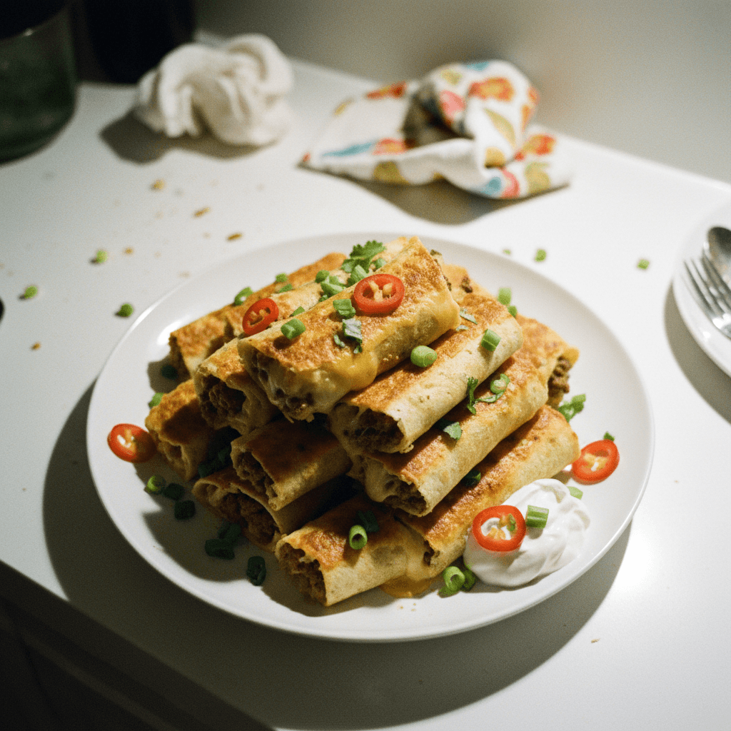 Beef and Cheese Crispy Tortilla Pinwheels