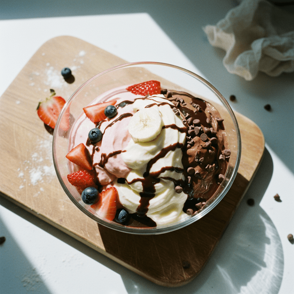 Triple-Flavor Banana "Nice Cream" (Strawberry, Vanilla-Banana, Chocolate-Banana)