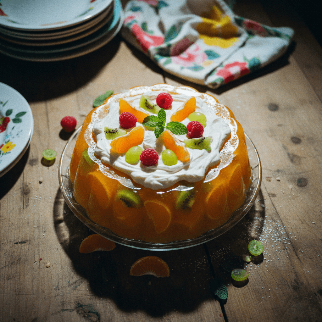 Orange Fruit Pudding (Pudim de Frutas de Laranja)