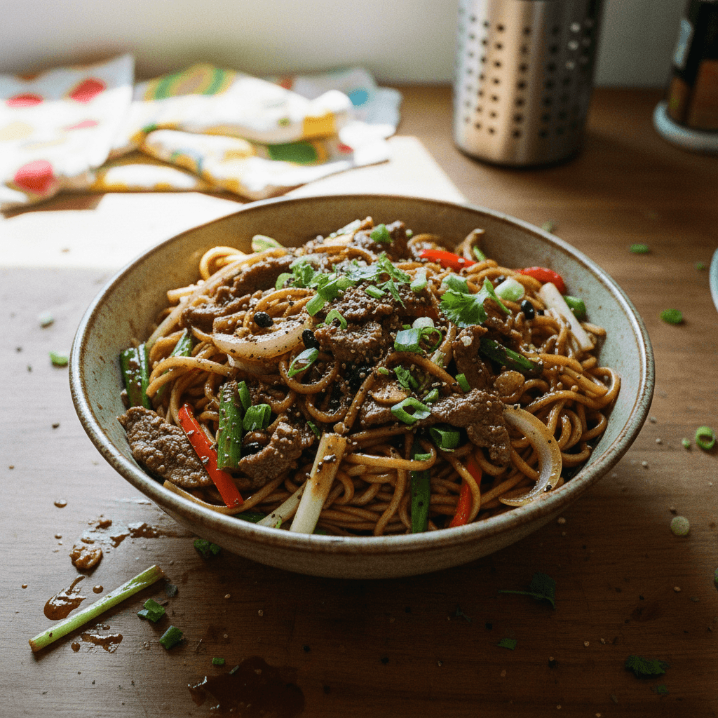 Beef and Black Pepper Noodles