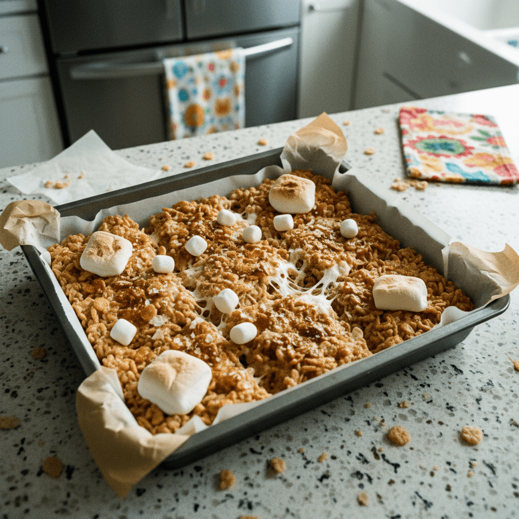 One Pan Baked Rice Krispies Treats