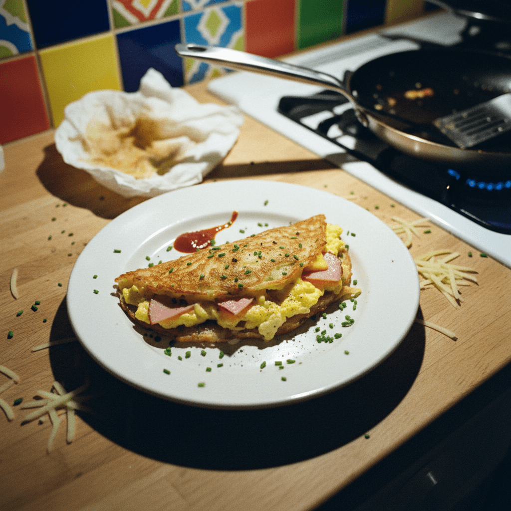 Crispy Potato & Ham Breakfast Fold!