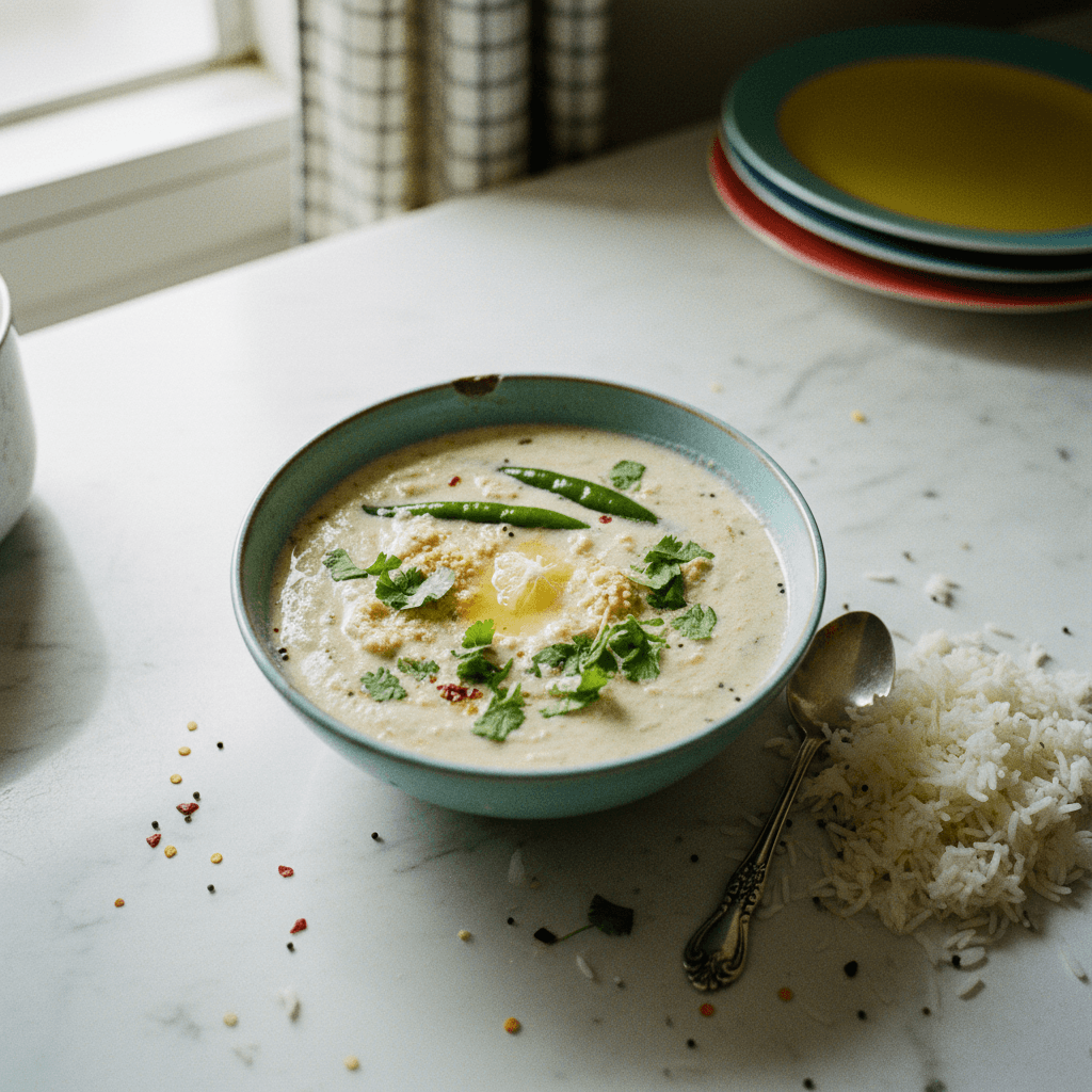 Poondu Thayir Kulambu (Spicy Garlicky Yogurt Curry)