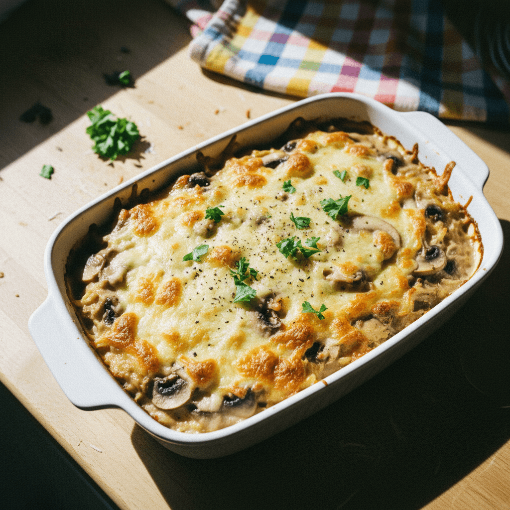 Creamy Mushroom Baked Rice