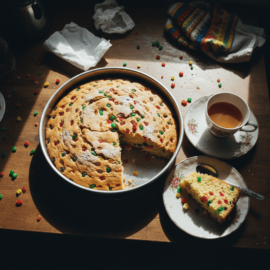 Eggless Tutti Frutti Cake