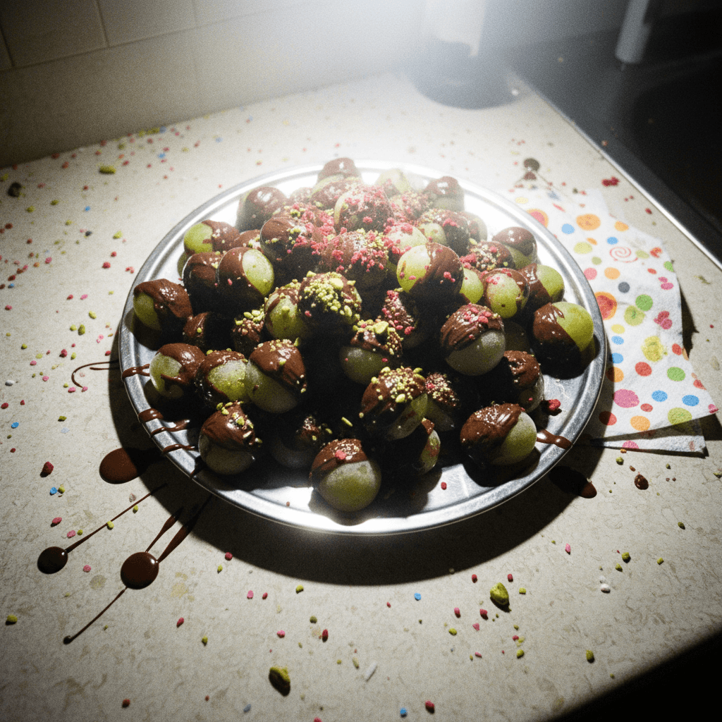Chocolate-Dipped Frozen Grapes