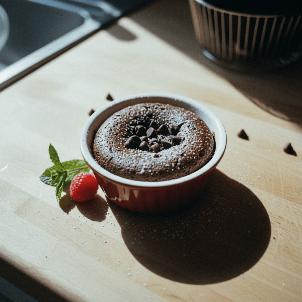 Air Fryer Eggless Chocolate Lava Cake