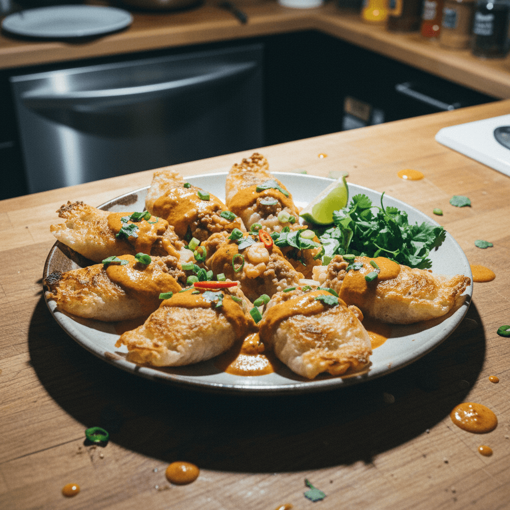 Thai Red Curry Rice Paper Dumplings