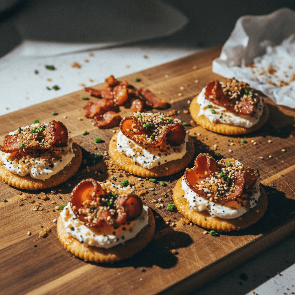 Sweet & Savory Bacon Cream Cheese Crackers