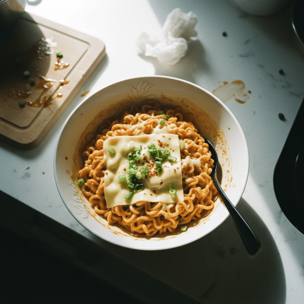 Creamy Buldak Carbonara Ramen