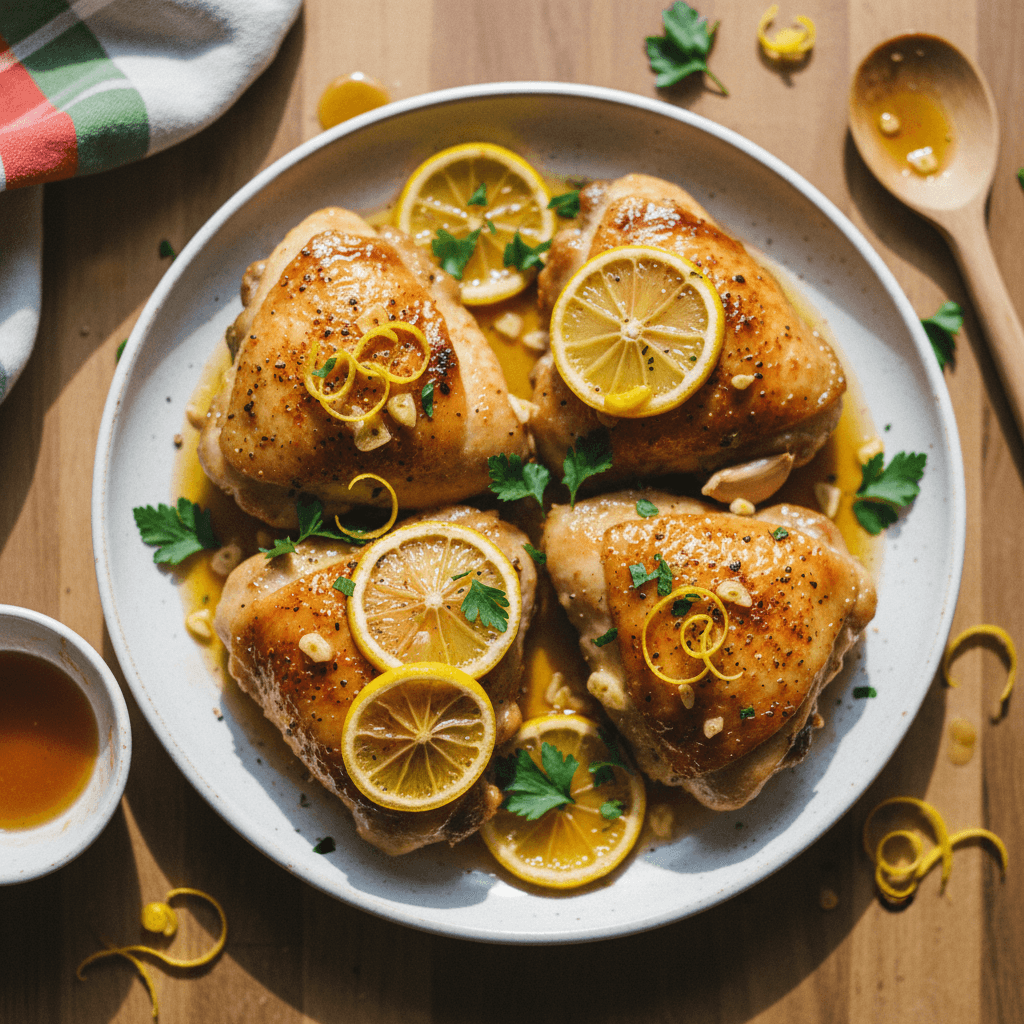 Honey Garlic Lemon Pepper Chicken Thighs