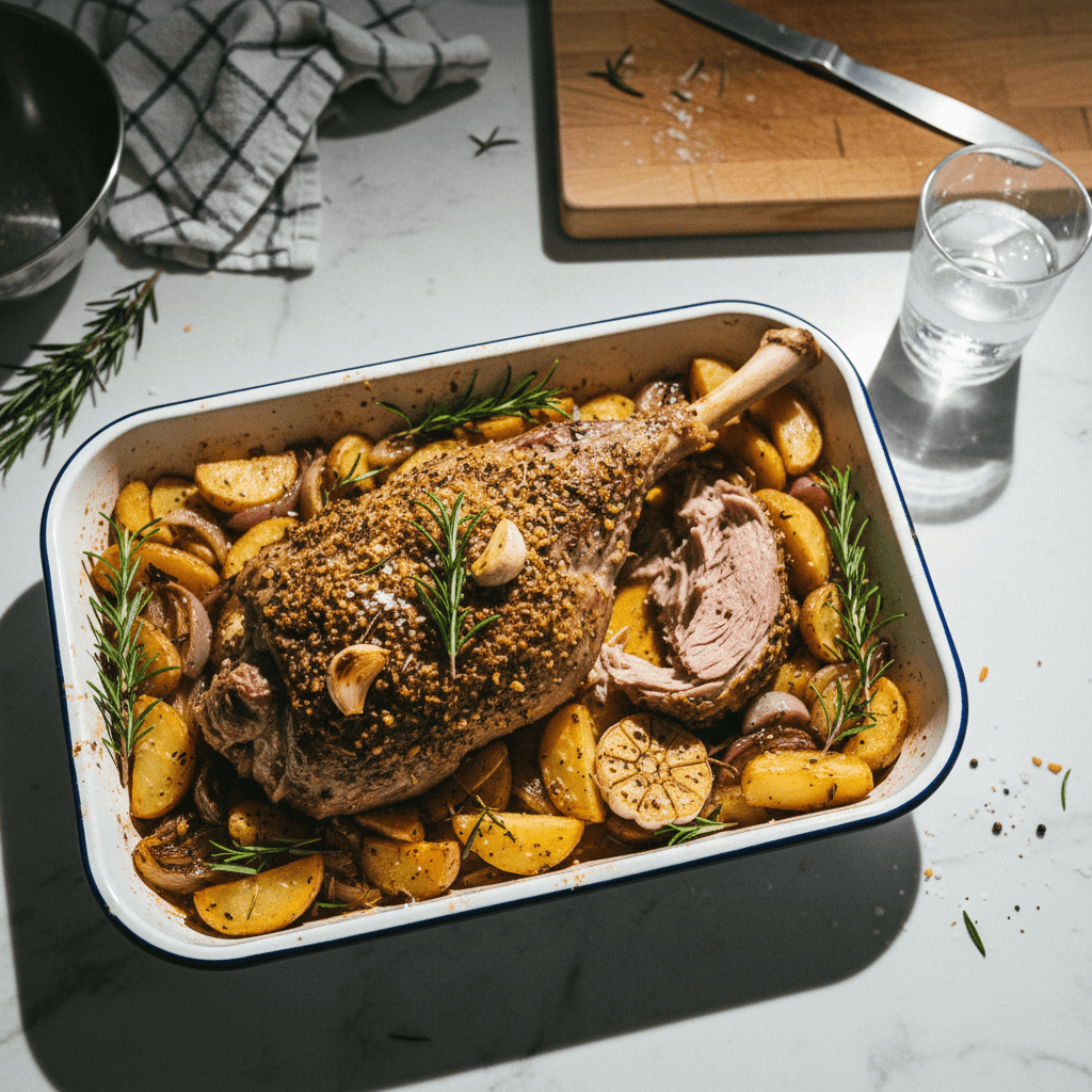 Easy Rosemary and Garlic Lamb Leg Roast