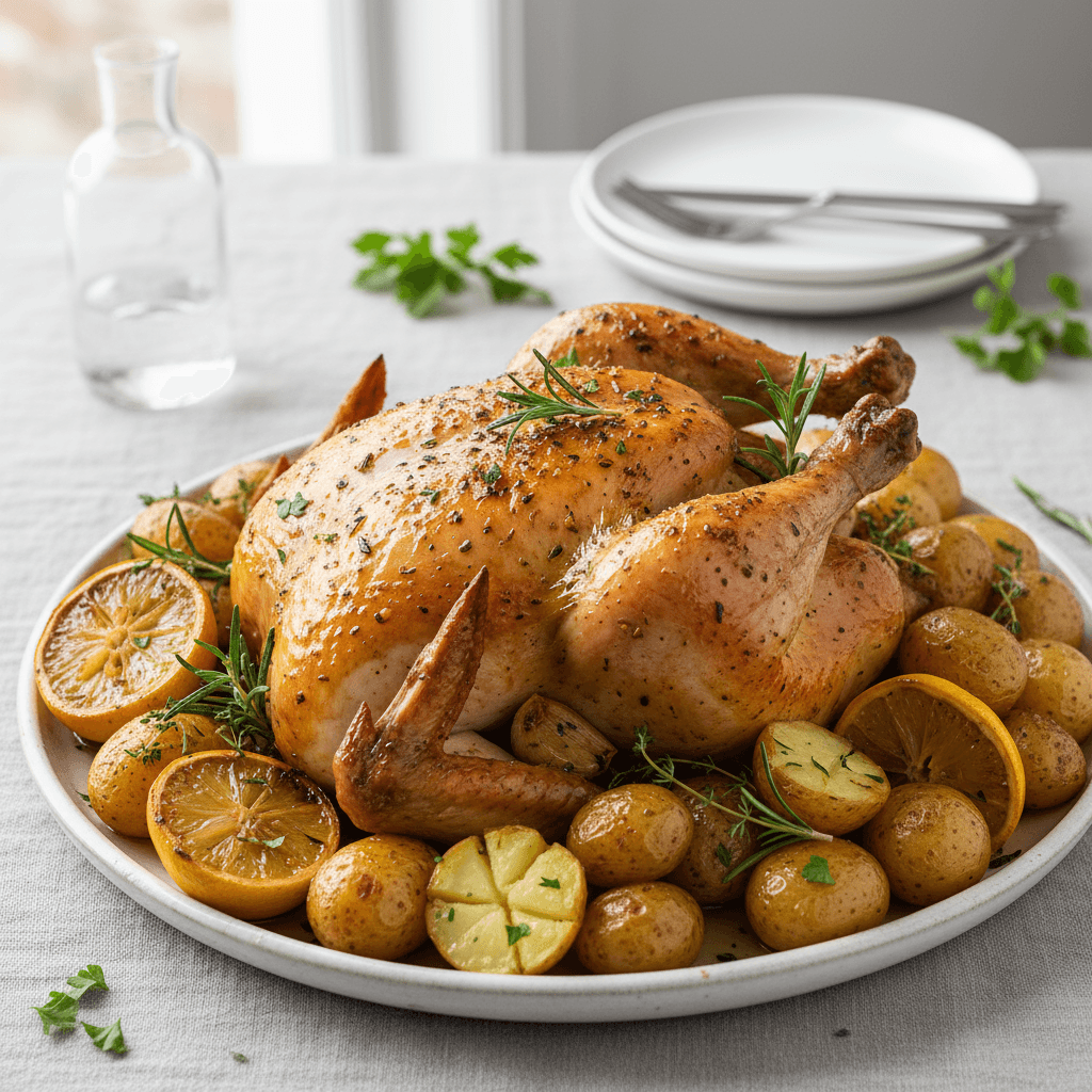Lemon Herb Roasted Chicken with Potatoes