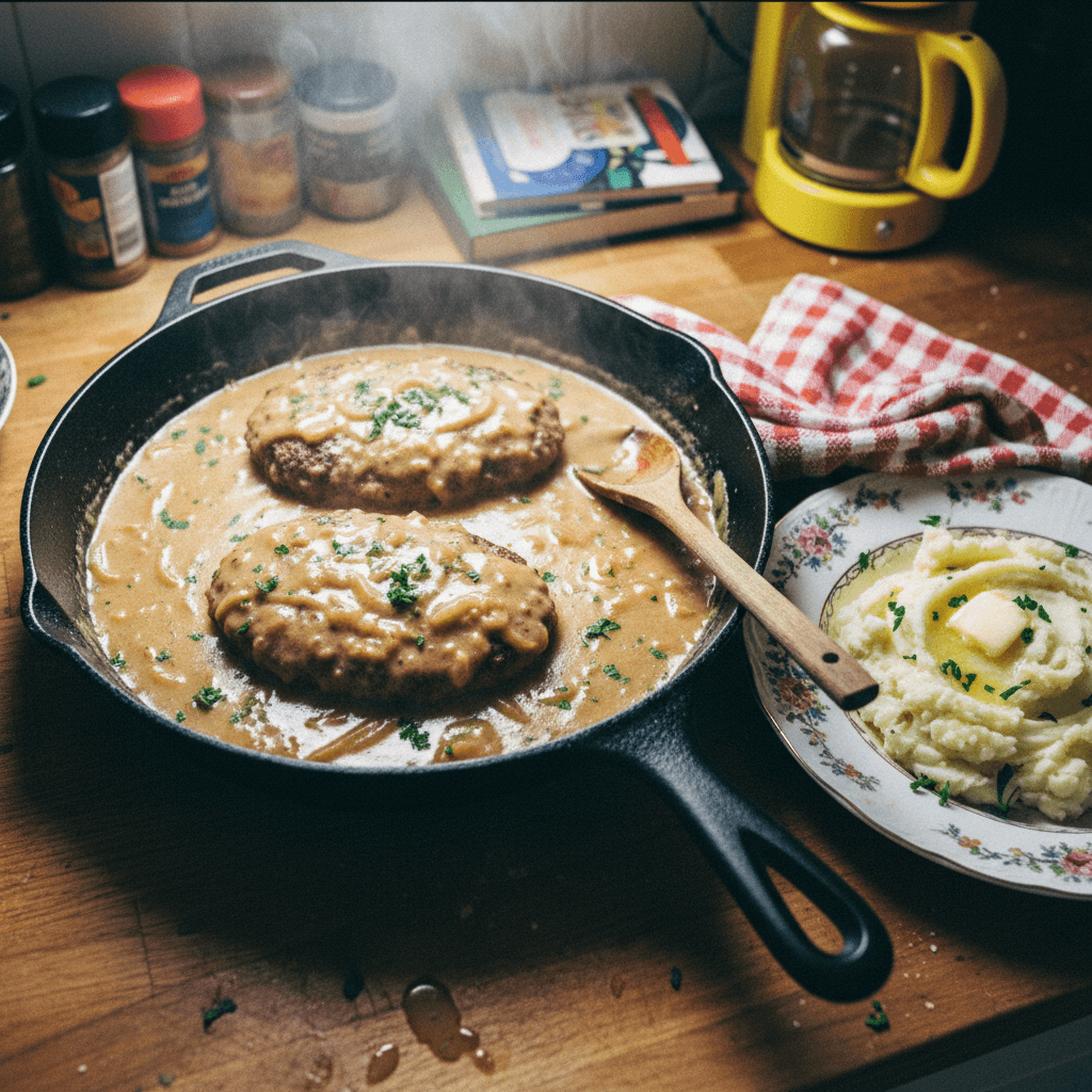 Salisbury Steak (Creamy Onion Gravy Comfort Classic)
