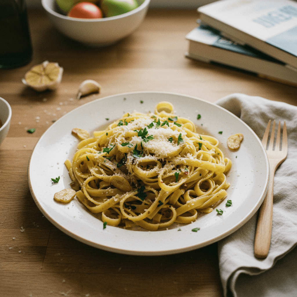 Aglio e Olio with Homemade Pasta