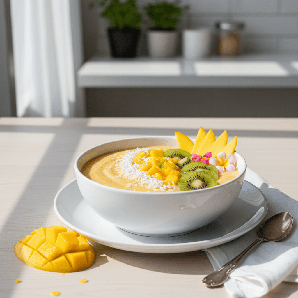 Tropical Banana and Mango Smoothie Bowl