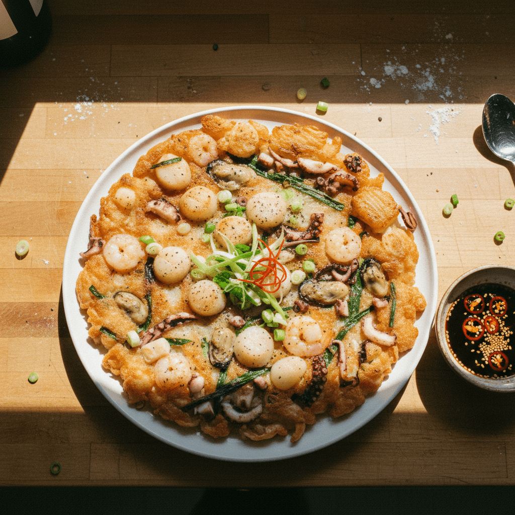 Haemeul-Pajeon (Korean Seafood Pancake)