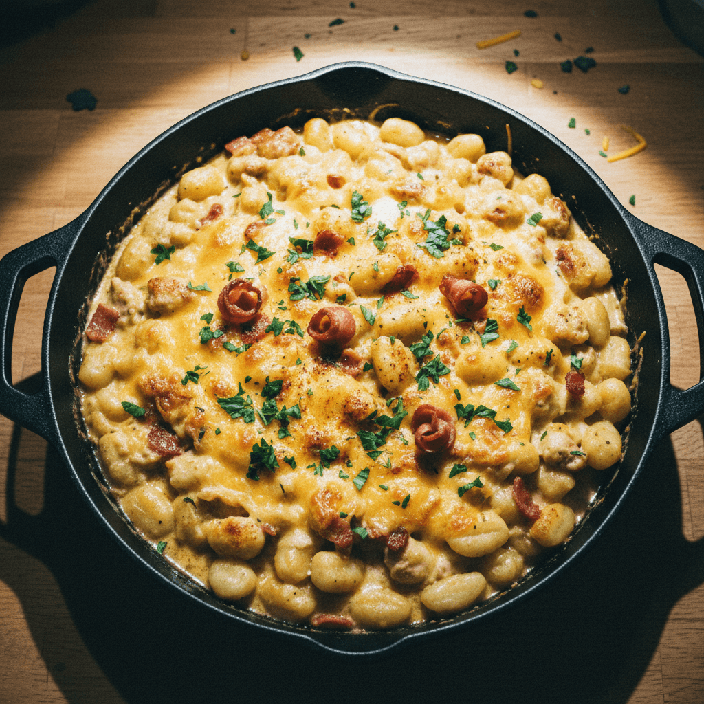 One Pot Creamy Chicken & Bacon Gnocchi