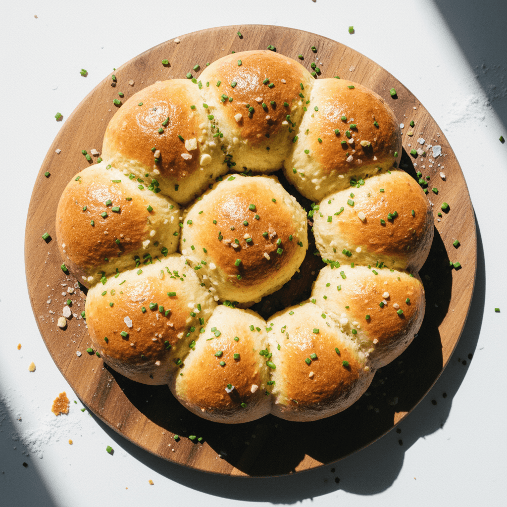 Garlic Chive Dinner Rolls