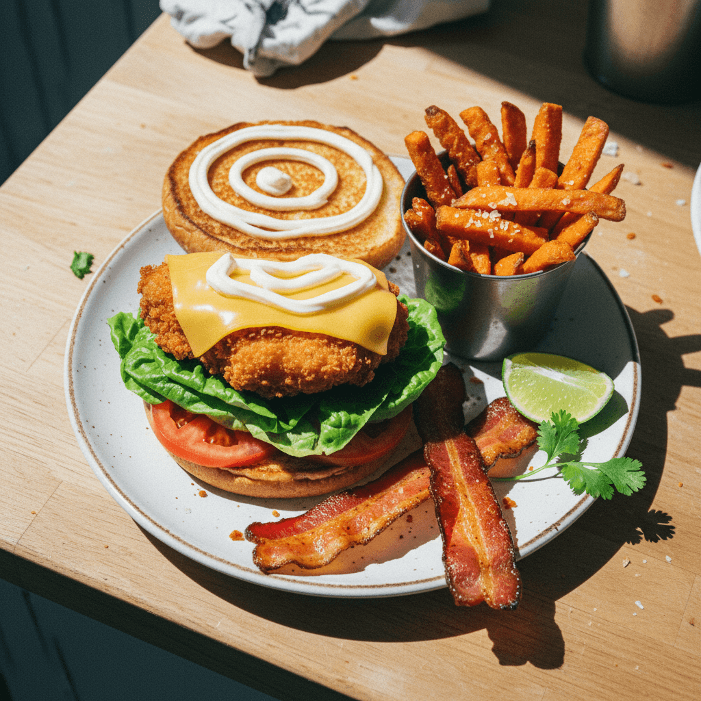 Deep Fried Shrimp BLT with Brown Sugar Bacon