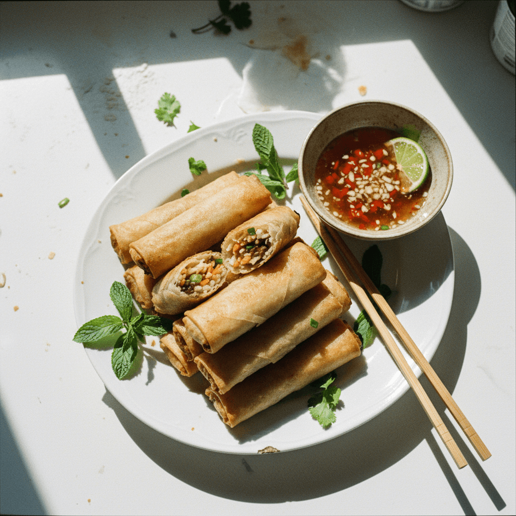Crispy Rice Paper Spring Rolls