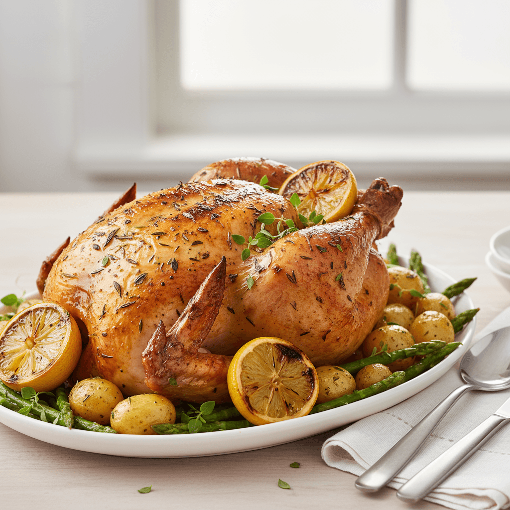 Lemon Herb Roasted Chicken with Root Vegetables