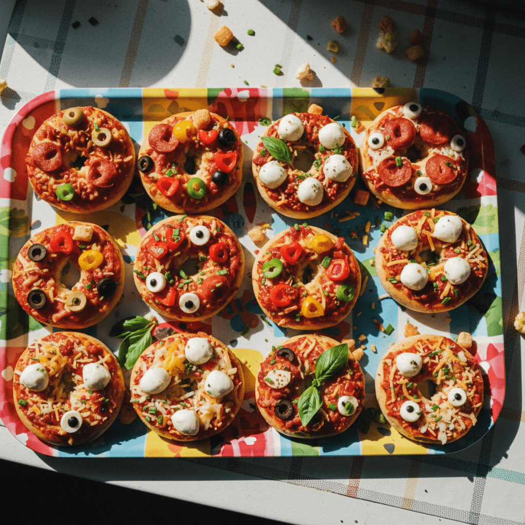 Mini Pizza Bagels with Fun Toppings