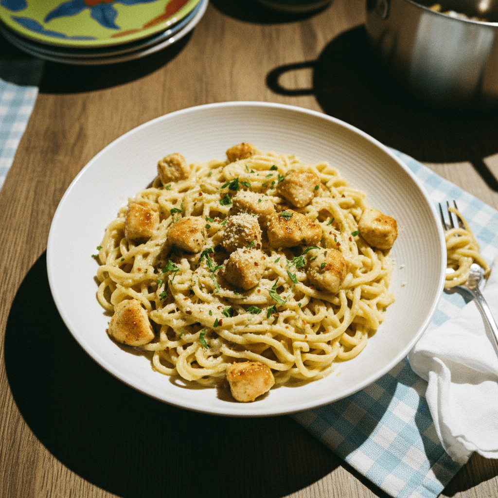 Creamy Garlic Chicken Ramen