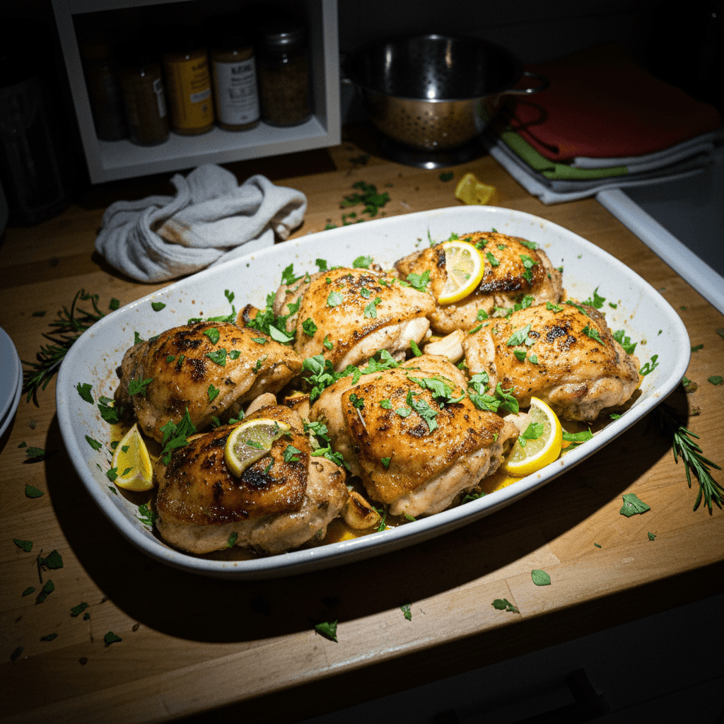Lemon Herb Roasted Chicken Thighs