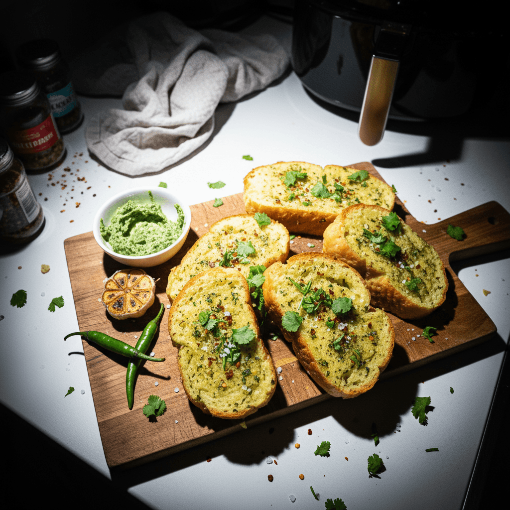Airfryer Garlic Bread with Corn and Cheese