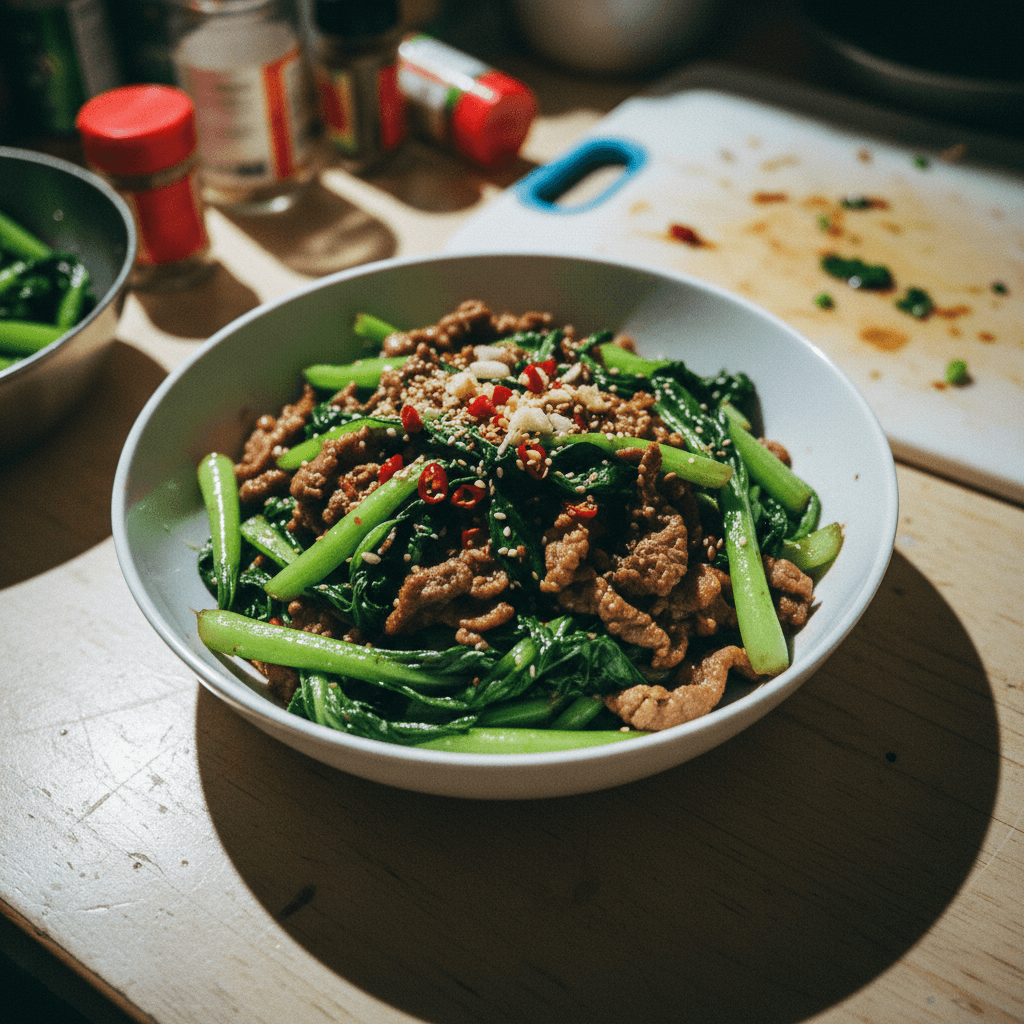 Stir-fried Bok Choy with Pork