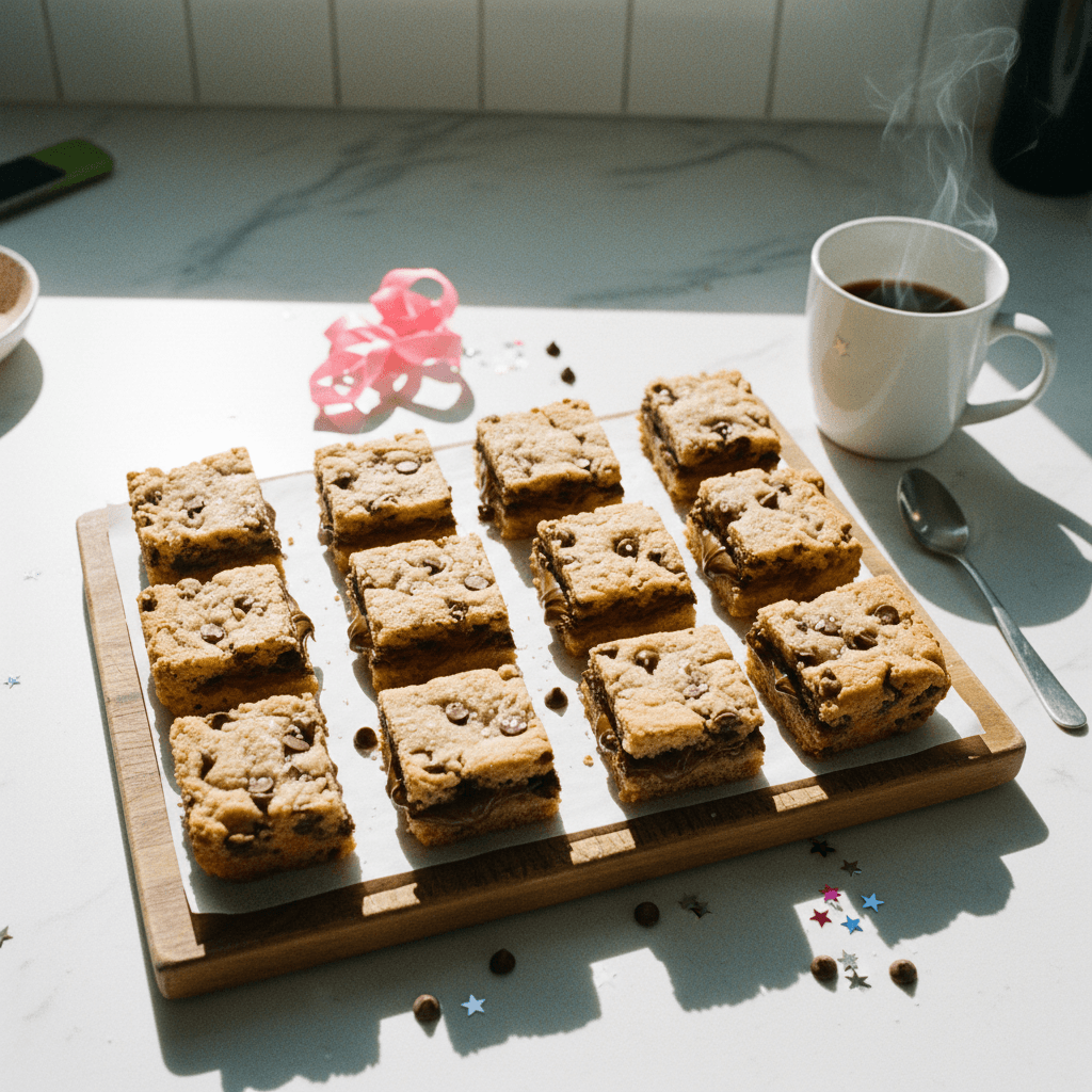 Nutella Stuffed Cookie Bars