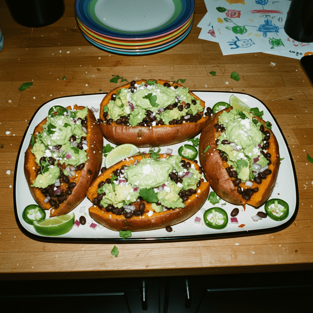 Avocado and Black Bean Stuffed Sweet Potatoes