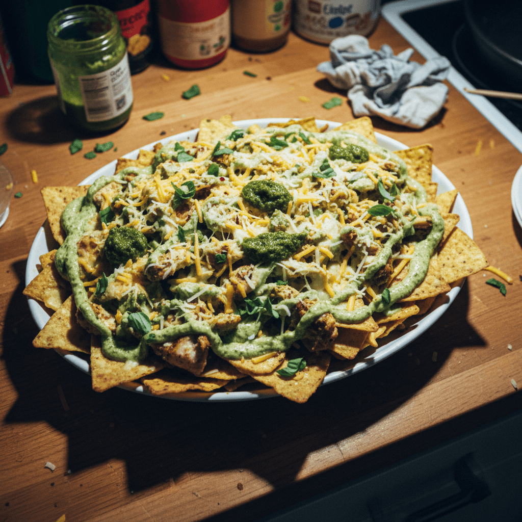 Pesto Chicken Nachos
