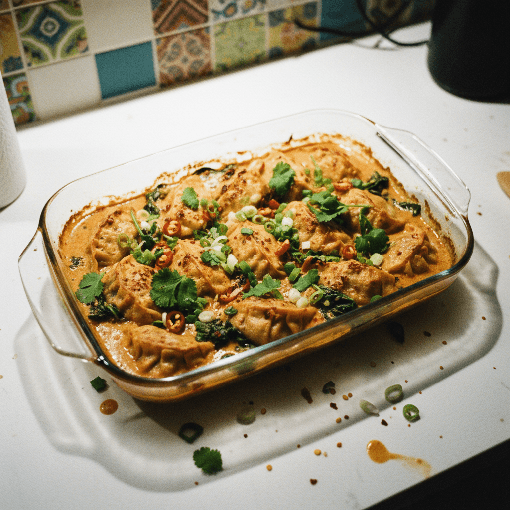 Viral Dumpling Bake / Baked Thai Curry Dumplings