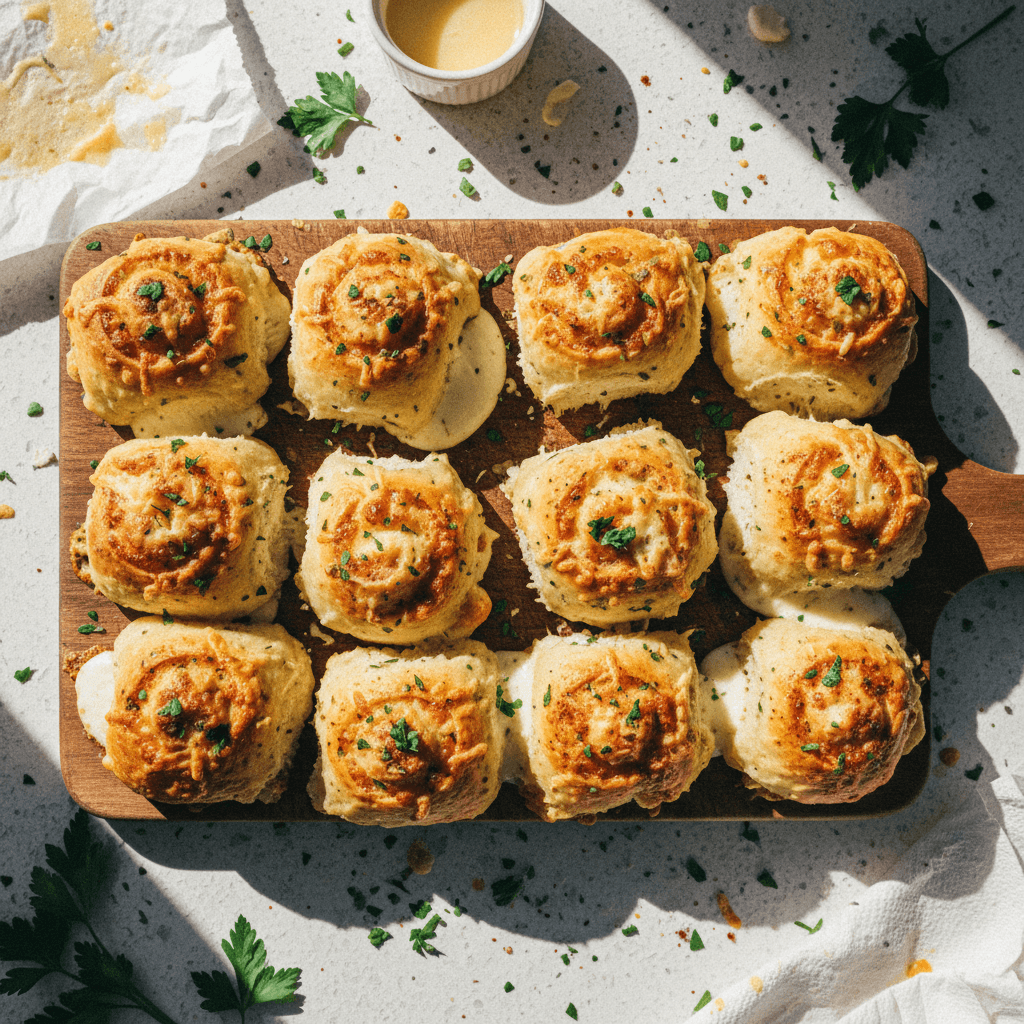 Cheesy Garlic Chicken Rolls