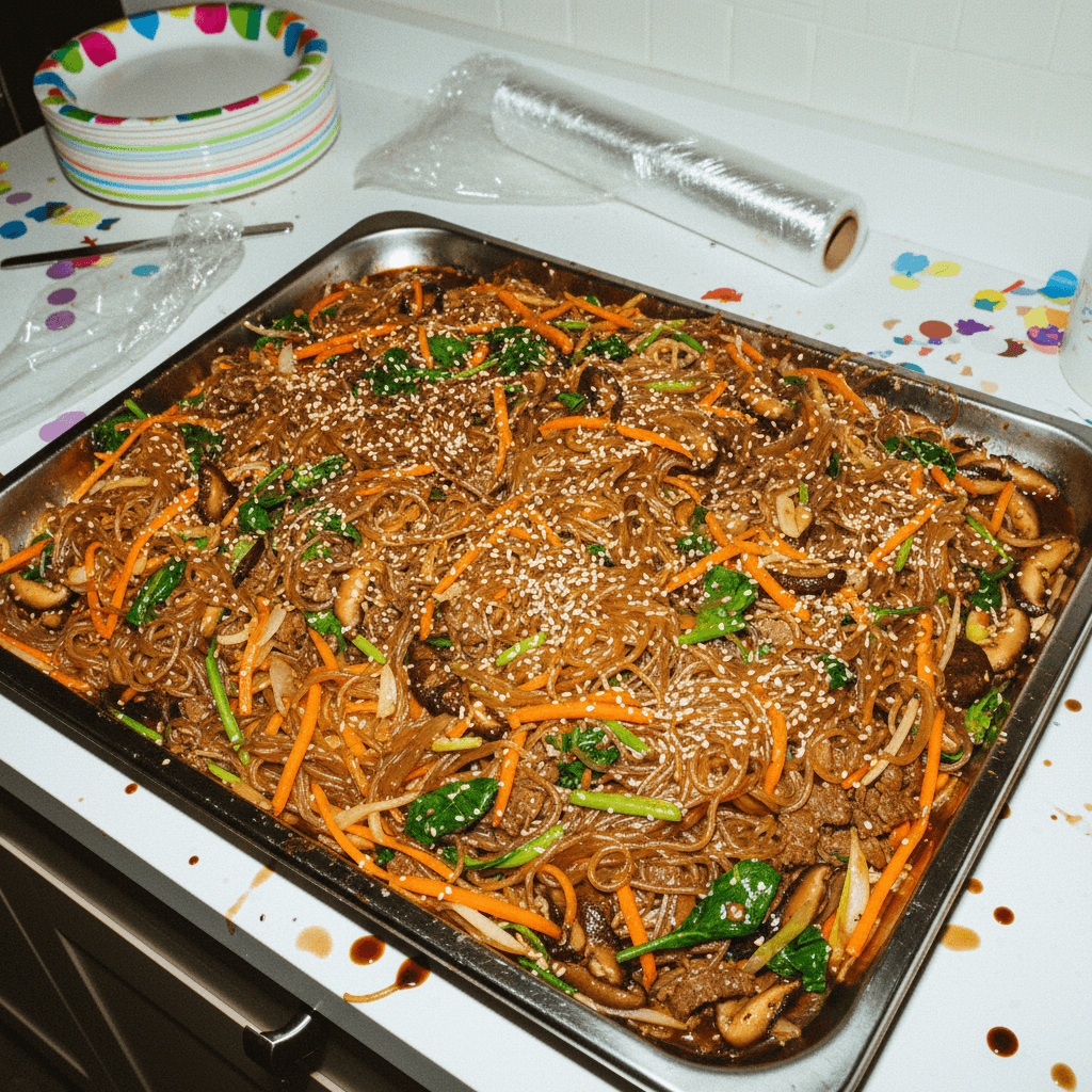 Japchae (Korean Glass Noodle Stir-Fry)